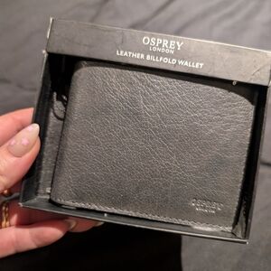 Osprey London Grey Leather Billfold Wallet